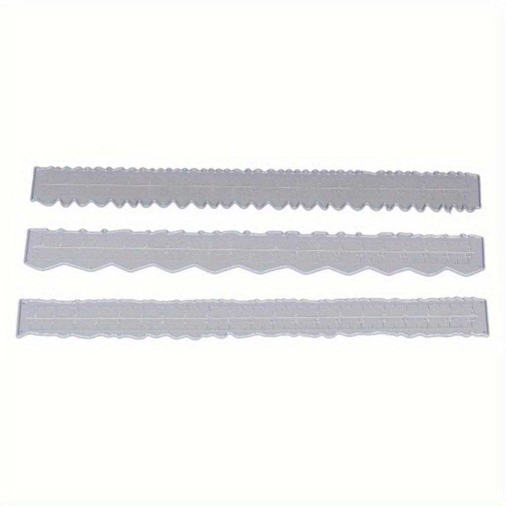 3pcs Irregular Edges Ruler DIY Making Carbon Steel Embossing Attractive Decorative Lightweight Card Making Tool