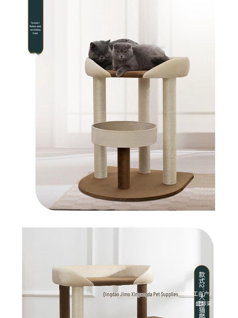 All-in-One Large Cat Tree & House with Bed & Sisal Scratching Post - Perfect for Ragdoll & Maine Coon - Free Shipping