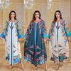 Indonesian Arabic Turkish Saudi Dubai Women's Printed Rhinestones Robe Middle East Gown Dress Dresses