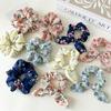 Romantic Floral Print Scrunchies Soft Chiffon Hair Ties Summer Sweet Garden Style Hair Accessories For Teen Girls Party