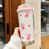 New Thermos Cup Coffee Cup Women's High Appearance Level Large Capacity Straw Water Cup Birthday Gift