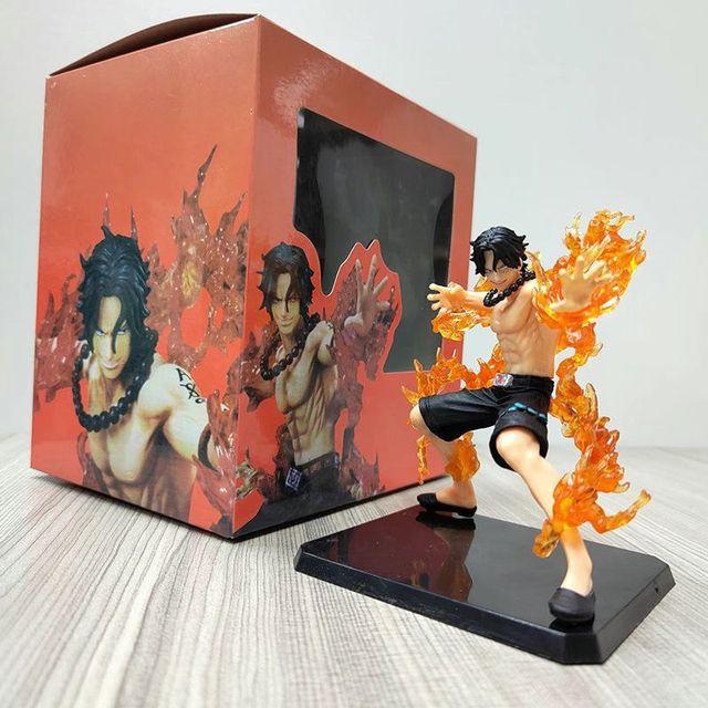Anime Ace One Piece Led Figures Lamptoys Action Figure 16cm Led Fire Effect Manga Nightlights Christmas Gift Pvc Model Ace Doll