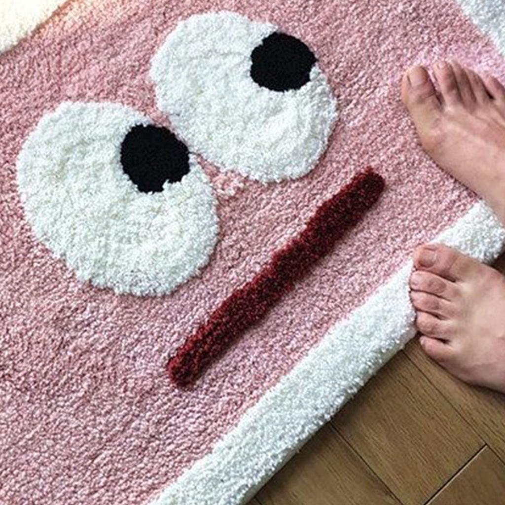 Indoor Door Mat Water Absorption Indoor Floor Blanket for Home Bathroom Toilet Lovely Pattern Pink