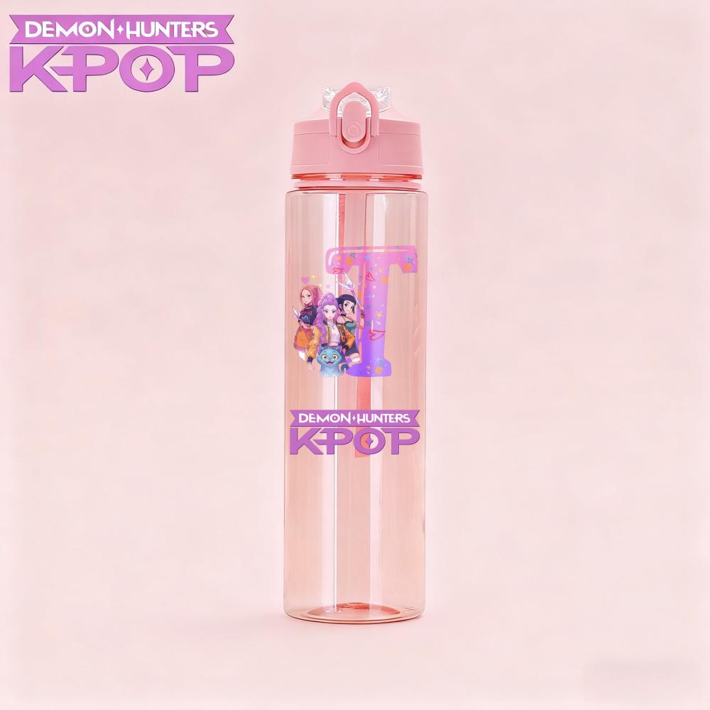800ML Najnowsza KPop Łowcy Demonów Bidon dla Dzieci Uroczy Kreskówkowy Przenośny Plastikowy Kubek Sportowy zaprojektowany dla Dziewczynek Dzieci Prezent z Datą Urodzenia