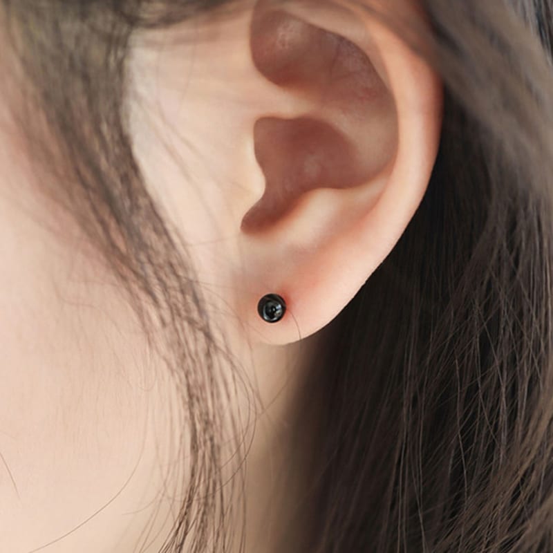 modernlike 14k gold onyx black earrings