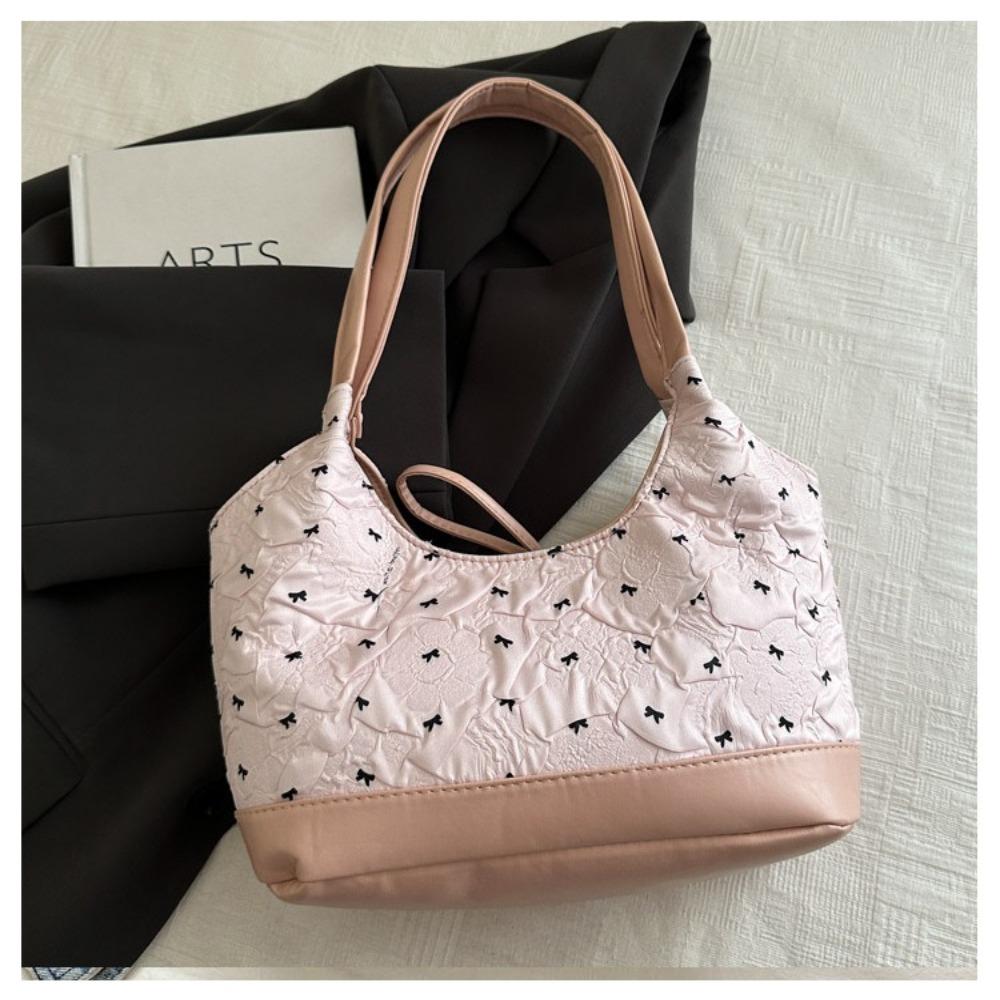 Y2K Underarm Bag French Tote Bag Trendy Bow Ribbon Shoulder Bag  Women