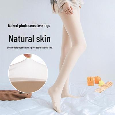 Dicke Samtstrumpfhose in natürlicher Hautfarbe für Damen für Herbst und Winter