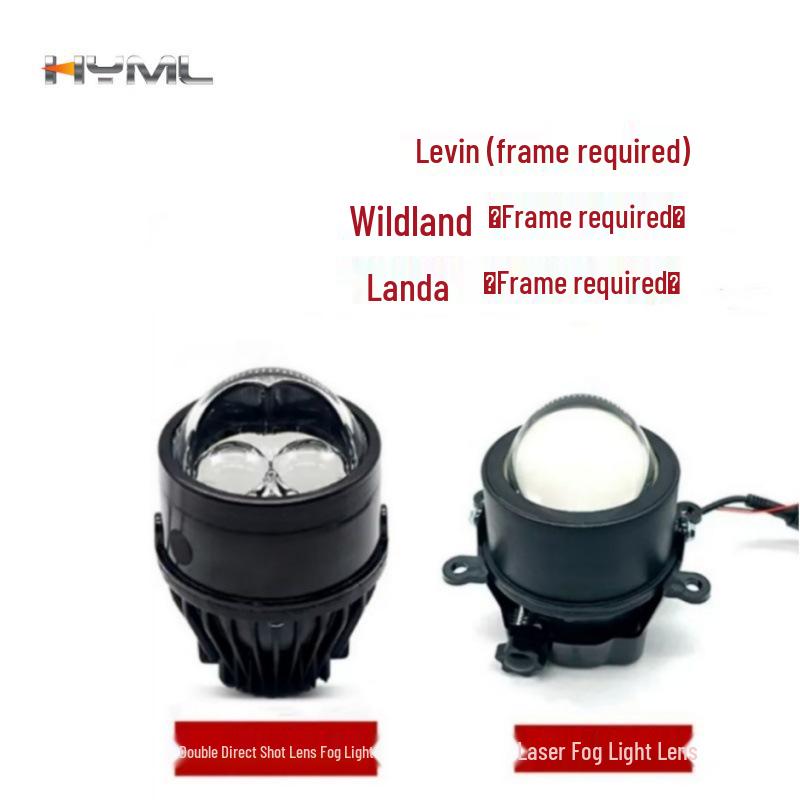 Compatible LED Laser Fog Light Lens for Toyota Levin, Wildlander, Fenglanda: Integrated High/Low Beam, Frame Required Wildlander Laser Lens