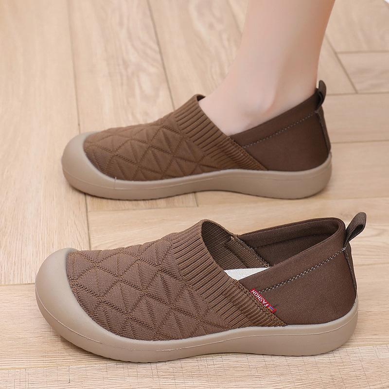 Spring and Autumn Women's Single Shoes, Non-slip Soft Sole, One-step Lazy Shoes, Flat-bottomed Lightweight Single Shoes, Casual and Breathable