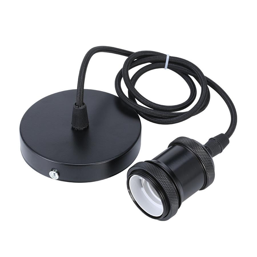 

Подвесной держатель для лампы E27, набор держателей для подвесной лампы из старинного медного металла, винтажный держатель для лампы из гальванизированного алюминия No light bulb чёрный