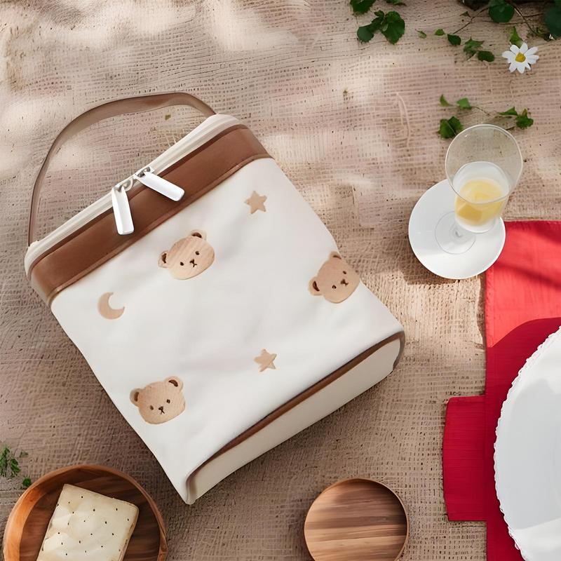 Portable Thermal Lunch Bags For Women Reusable Foldable Work Meal Carrier Travel Food Storage Bag For Picnic Camping Outdoor