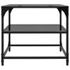  Coffee Table with Black Glass Top, 50x50x45 Cm, Steel