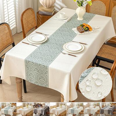 Neue dicke Imitation Baumwolle Leinen Wasserdicht und Ölbeständig Rechteckige Tischdecke für Esszimmer Kaffeetisch Küchenraum Dekoration