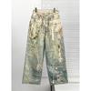 Lace Print Retro Wide-Leg Jeans