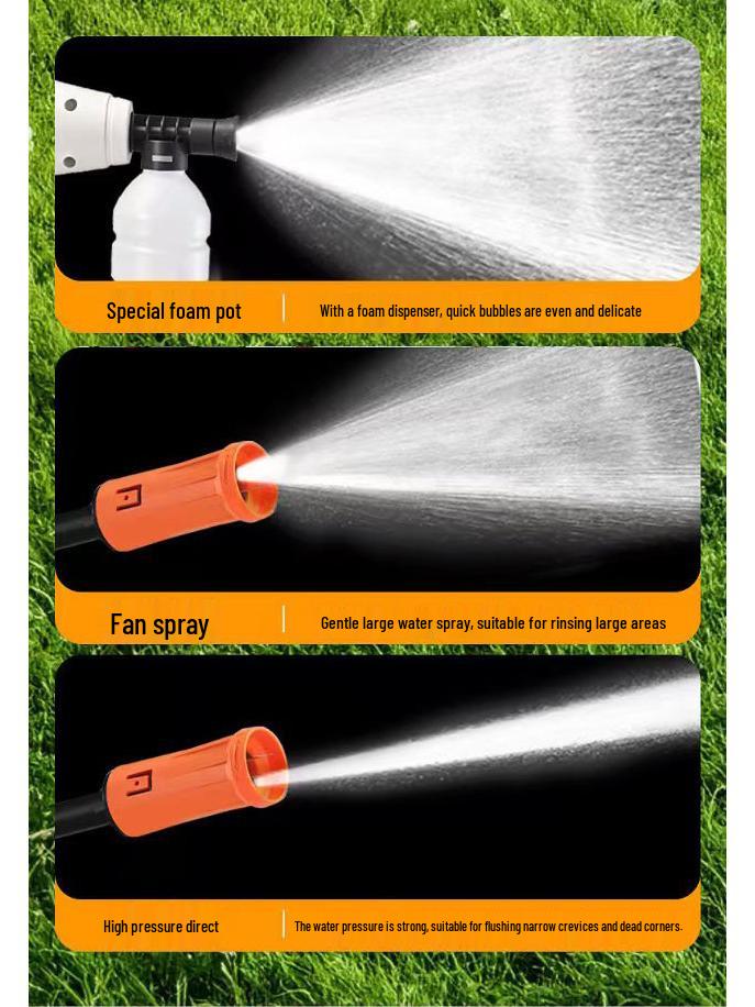 Portable High-Power Wireless Car Wash: Lithium Battery Water Gun for Outdoor Use