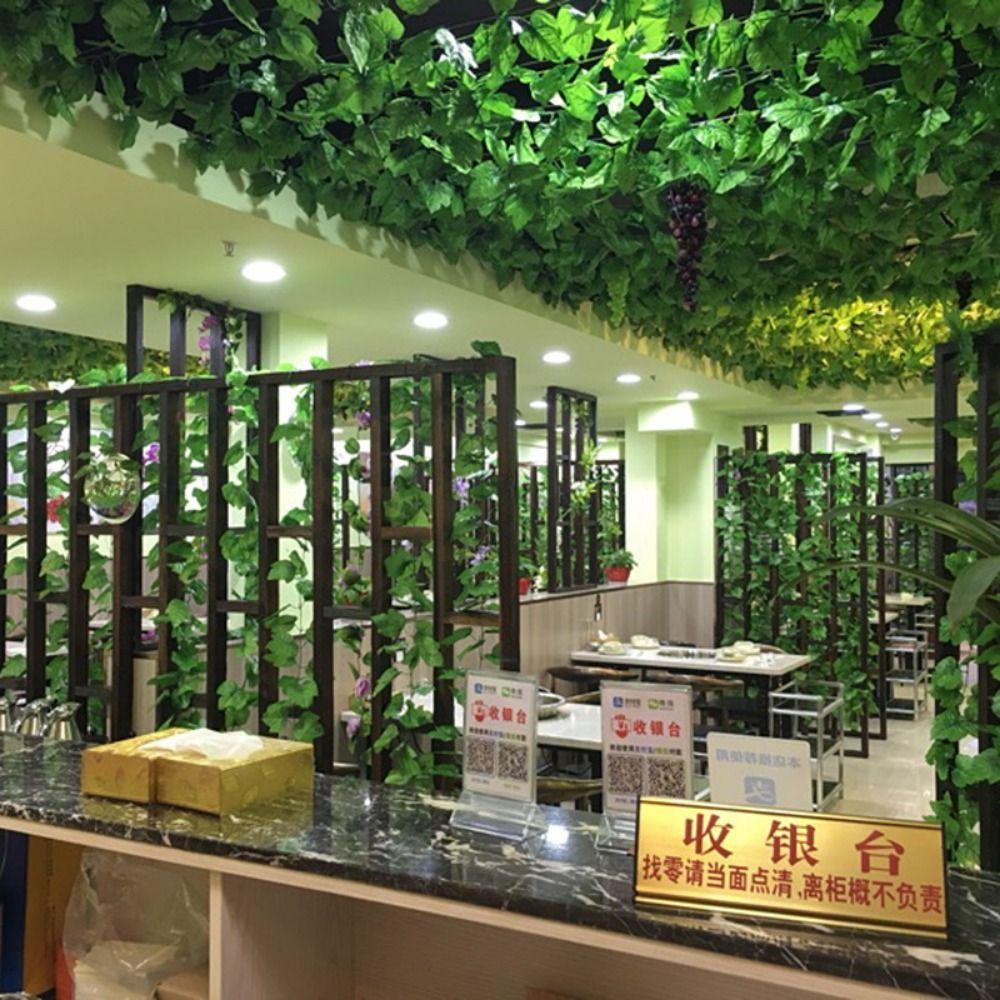 12PCS Plant Wall Artificial Plant Vine Green Hanging Garland Ivy Vine String Wedding Decoration