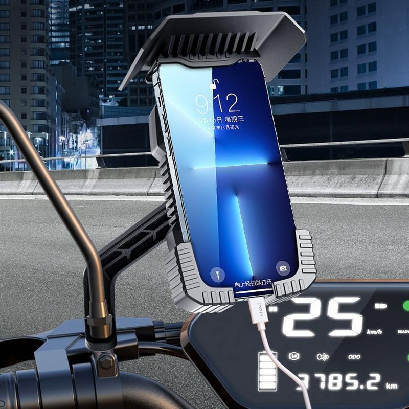 Bicycle Phone Holder Motorcycle Bike Handlebar Rear-View Mirror Phone Case For Iphone Android Bike Motorbike Phone Stand Mount