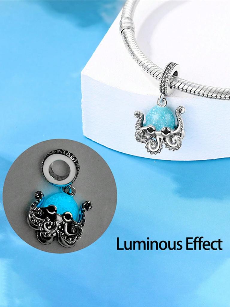 Charms Plata Copper Colors Blue Starfish Octopus Beads Charm Pendant For Original Bracelet For Women Diy Jewelry Love Gift