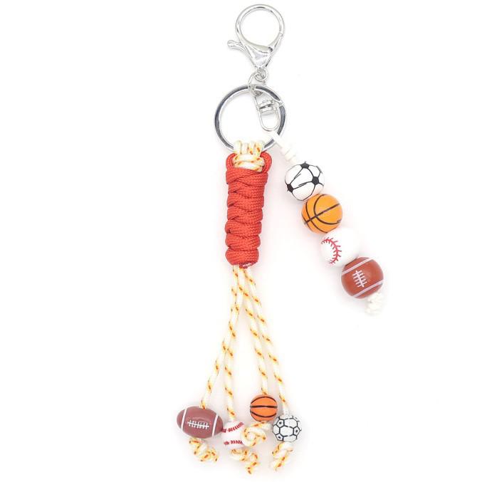 Handgewebter Polyester Sportperlen Schlüsselanhänger Ornament