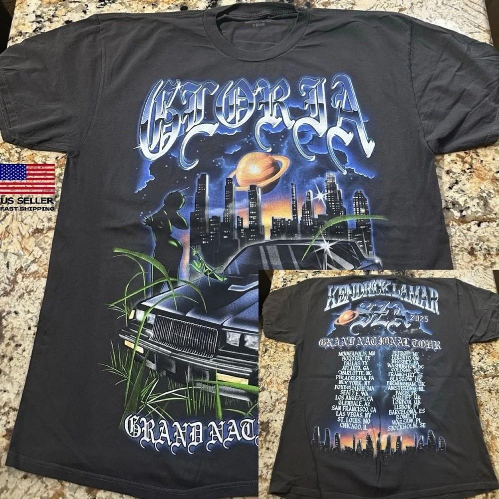 SALE  Kendrick Lamar Sza Grand National Tour Merch 2025 Gloria Tshirt Unisex T-Shirt S
