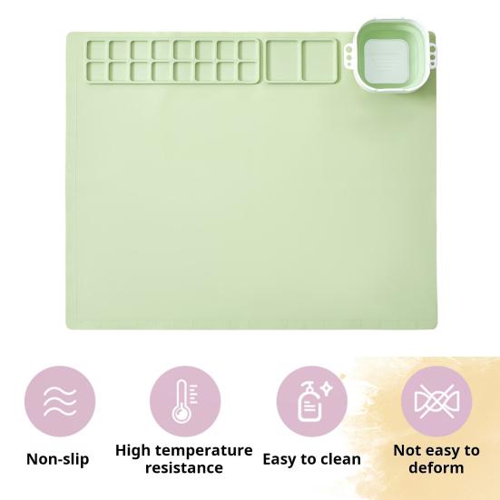 Silicone Craft Mat with Collapsible Non-Stick Portable Surface Easy Maintenance Cup DIY Folding Painting