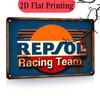 Racing Car Retro Style Metal Decorative Painting for Garage Room Decor