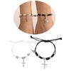 2pcs Magnetic Cross Pendant Couple Bracelets Lover Friend Braid Rope Bangle Gift