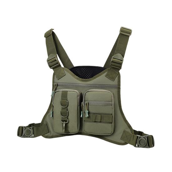 Outdoor Sports Chest Bag for Men Front Running Vest Bag with Multiple Compartments EDC Travel Chest Pack for Workout Cycling Hiking