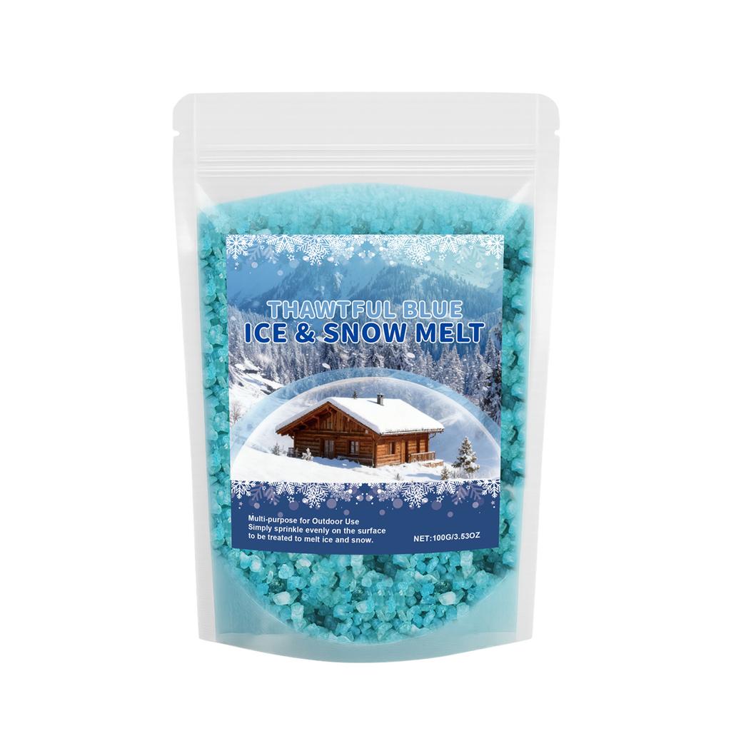 Schneeschmelze Thawtful Blue Eis- und Schneeschmelzmittel Die schnelle Schmelzgeschwindigkeit des lustigen -Vereisungs- und -Enteisungsmittels verkürzt die Dauer der Straßenglätte.
