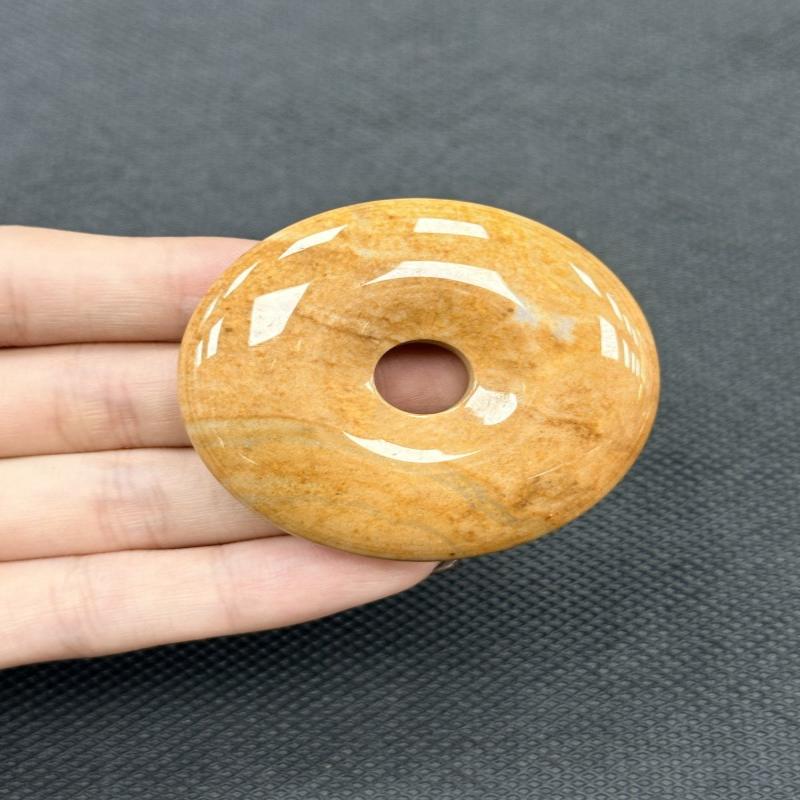 Ciondolo in Pietra Naturale di Cristallo a Forma di Ciambella da 50 mm per la Creazione di Gioielli Grande Perla Sfusa Quarzo Rosa Ametista Verde Opale Charms