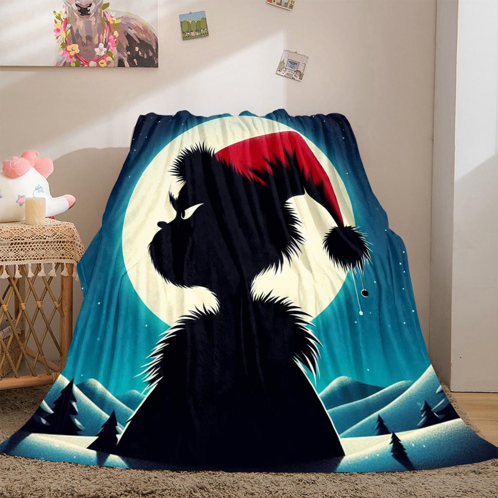 Christmas Gift Comedy Movie How the Grinch Stole Christmas blanket home warming, four season bed decoration sofa cover flannel throwing blanket K4
