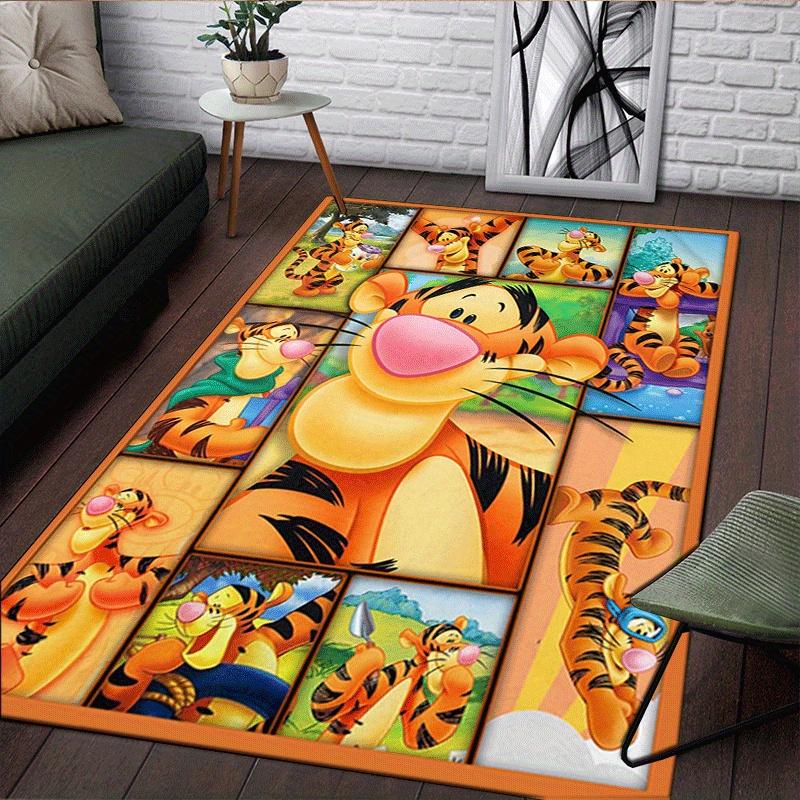 1pc Happy Tigger Rug Anti Slip, Non Shedding, Ideal for Living, Bedroom & Laundry Handcrafted Home Decor
