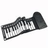 Portable Roll-Up Electronic Piano, 49 Keys, Battery-Powered, Foldable Electronic Soft Keyboard, ABS Plastic, for Beginners, Black