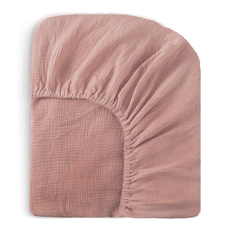 Baby Pure Cotton Double Layer Gauze Crinkle Fitted Sheet Bed Cover
