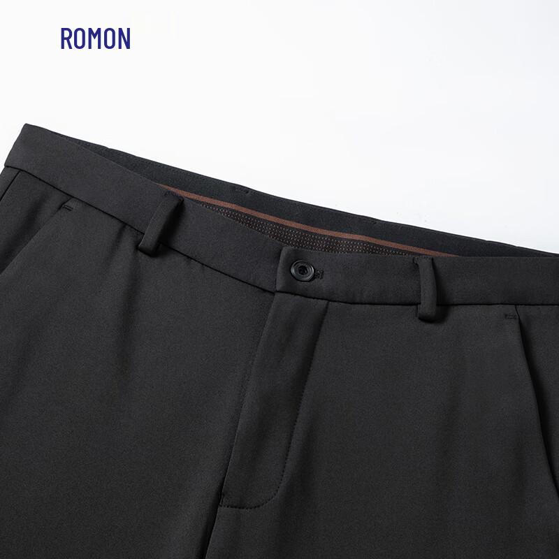 Romon Men's Wool Blend Fleece Lined Straight Leg Dress Pants