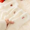 Mink Velvet Christmas Pattern Socks Winter Warm Sweat Absorption Fleece Warm Socks Soft White Xmas Tree Snowman Elk Socks