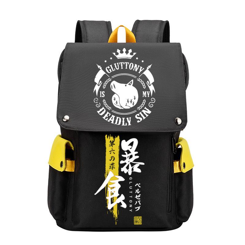 Anime Peripheral Backpack Anime Seven Deadly Sins Seven Original Sins Angry Arrogance School Bag Men'S Backpack