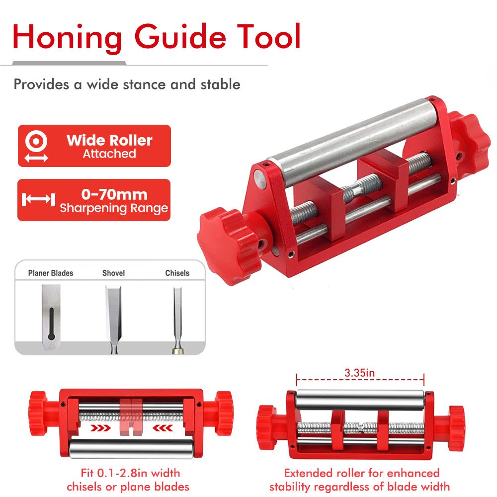 Chisel Honing Guide Kit Wood Honing Guide for Chisels and Planes Width 0.1" To 2.8" with Sharpening Angle Fixture Angle Gauge