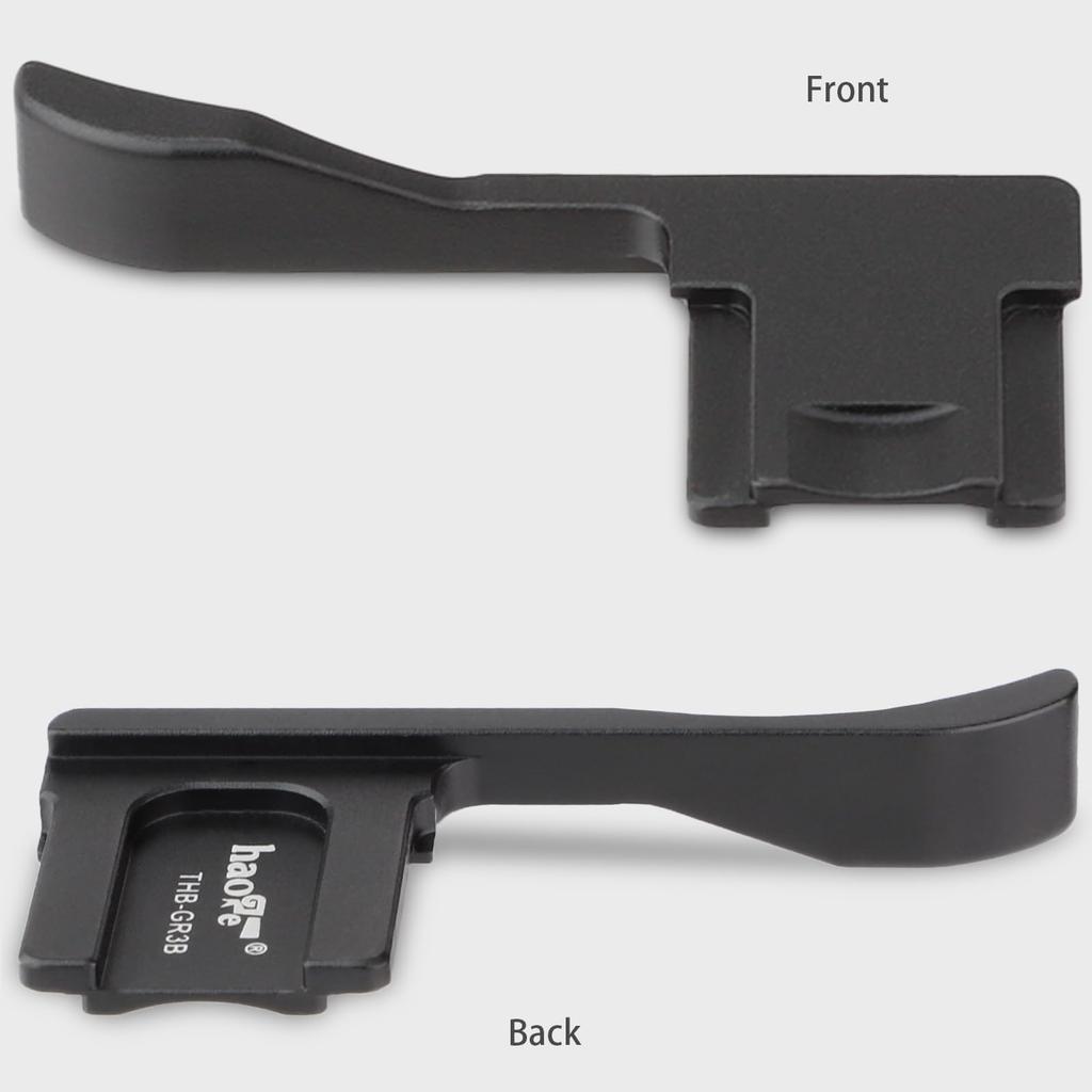 Haoge THB-GR3B Metal Hot Shoe Thumb Rest Hand Grip for RICOH GR4 GR III X GRIII GR3 GR3X GR IV Cameras, Black