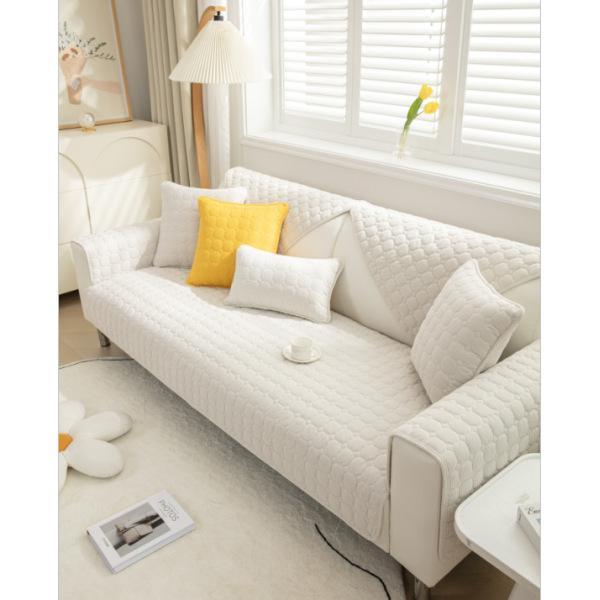 Solid Color Non-slip Sofa Cover Thicken Soft Plush Sofa Cushion Towel for Living Room Furniture Decor Slipcovers Couch Covers