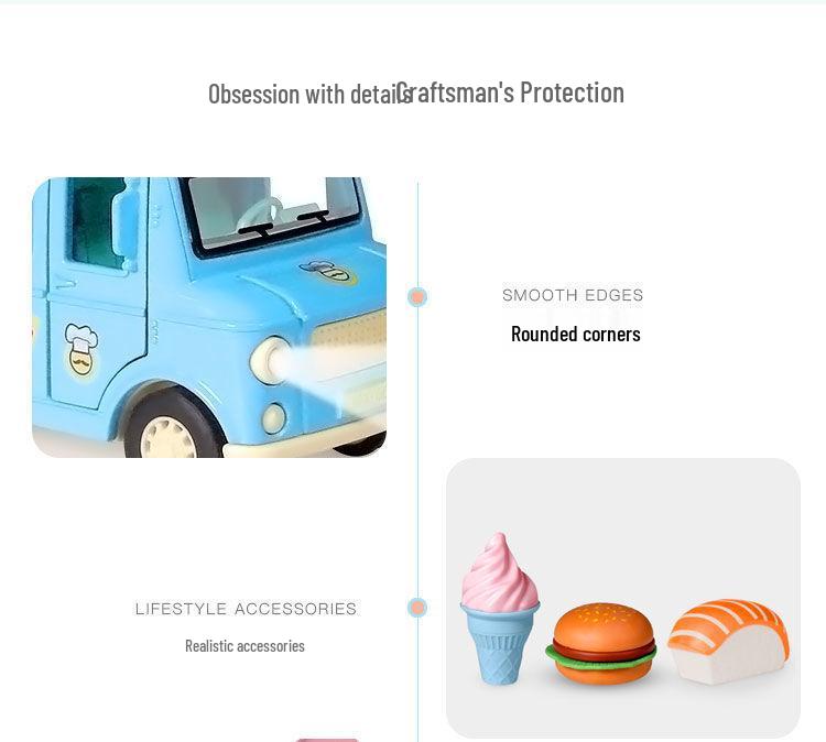 Douyin Hot Q Version Pretend Play Toy Mingyuan Hamburger & Ice Cream Car