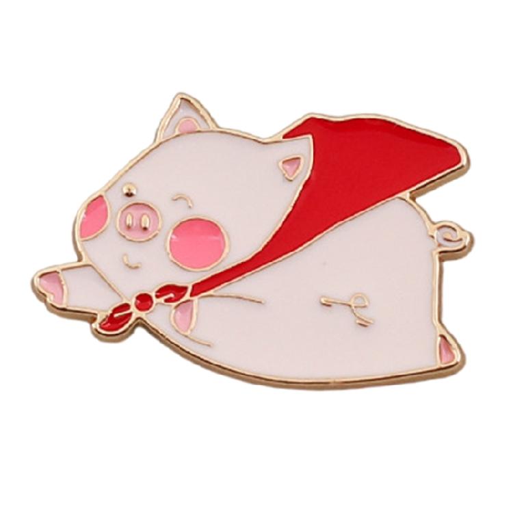 Animal Brooch Pin Enamel Brooch Cartoon Pig Accessory Flying Pig Enamel Pin Animal Badge Alloy Texture for Daily Outfits