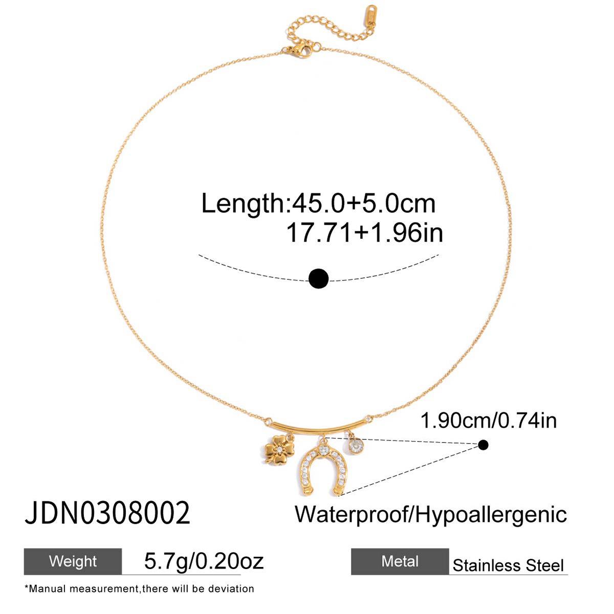 Серия  Счастливая подкова  классический стиль 18K циркон четырехлистник ожерелье