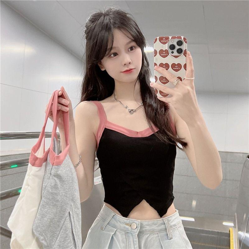 Irregular Camisole Vest for Women with A Niche Design Strapless and Beautiful with Short Shoulder Pads and A Spicy Girl Top