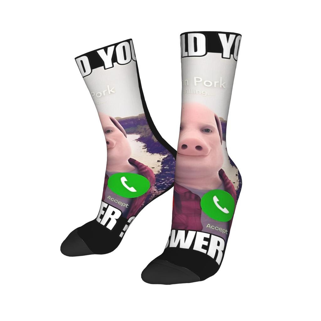 Men Women John Pork Is Calling Funny Meme Accessories Socks  Sweat Absorbing Socks Fashion For Sports Wear