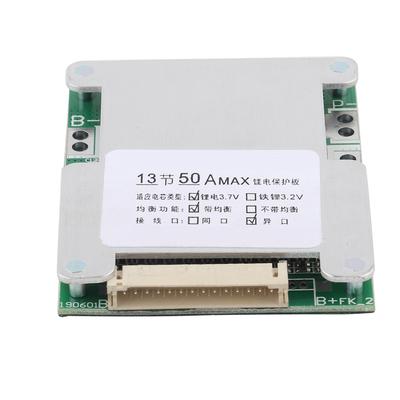 לוח הגנה מפני טעינה של סוללת ליתיום 13S 50A BMS PCB עם טעינת איזון