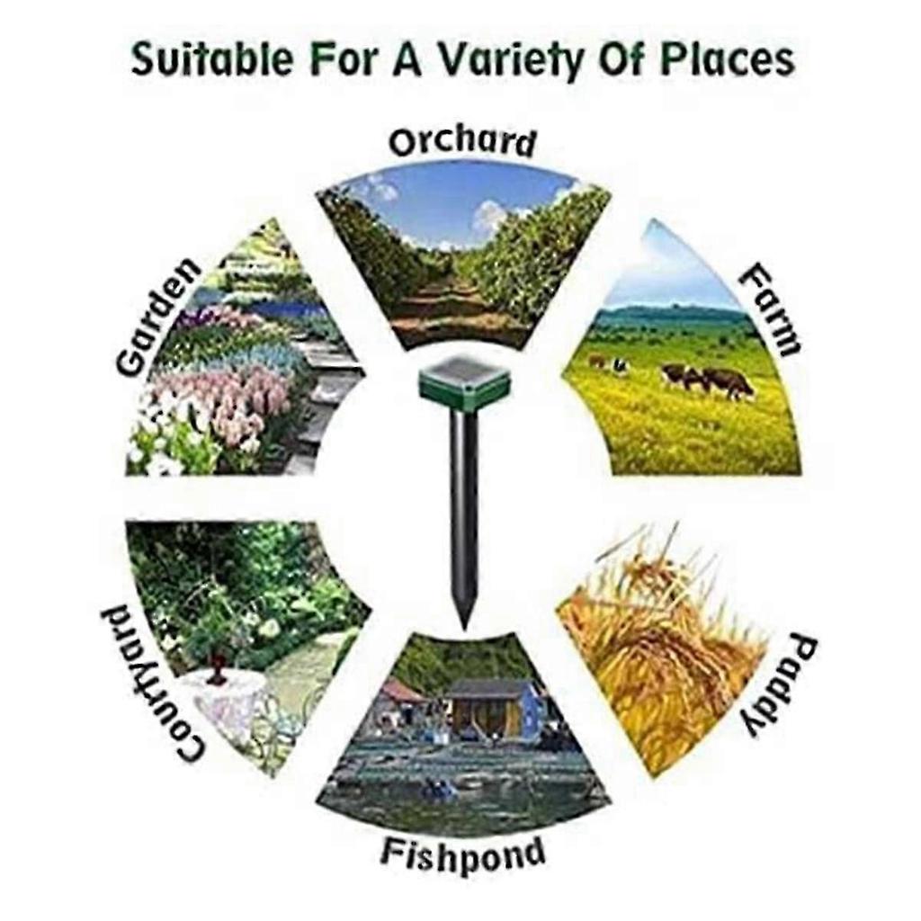 8 Pcs Outdoor Solar Ultrasonic Vibration Repeller Snake Repeller Mole Electronic Snake Repeller for Garden Yard Farm,Etc