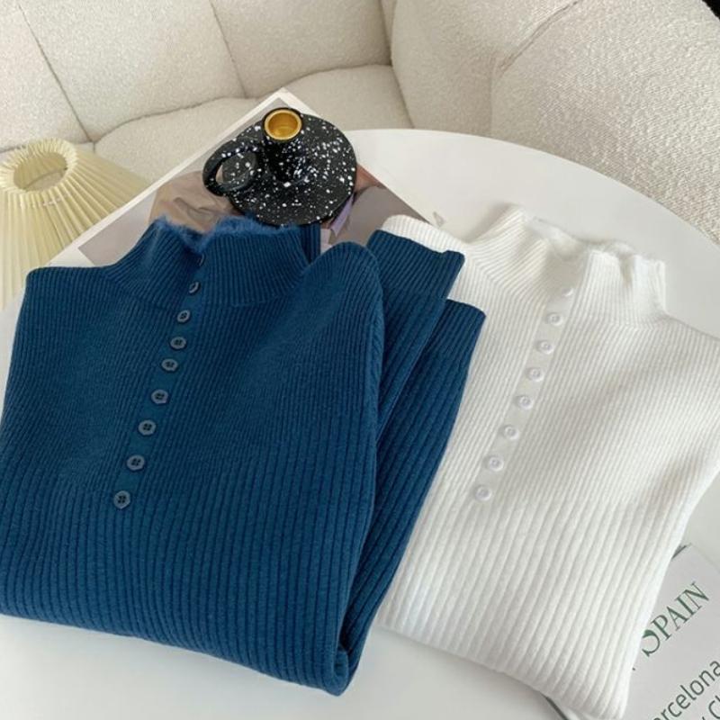 Vintage Einteiler Langarmpullover aus Samt für Damen, Herbst/Winter, neuer eleganter Pullover mit hohem Hals, koreanische Version, samtgepolstertes Unterhemd