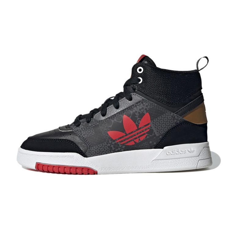 Adidas Originals Drop Step J Casual Durable High-Top Skate Shoes Kids Sneakers Black Red GX6353