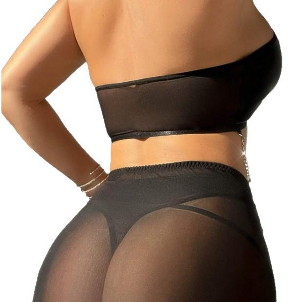 Sexy Strappy Halter Cutout Patent Leather Lingerie Set